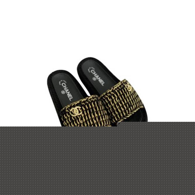Ch*el 2023 new woven slippers for women lambskin leather